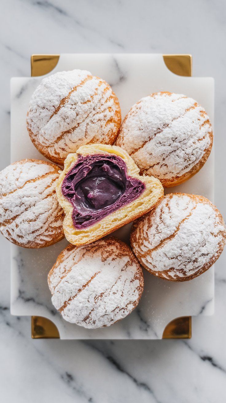 Filled buns made with ube