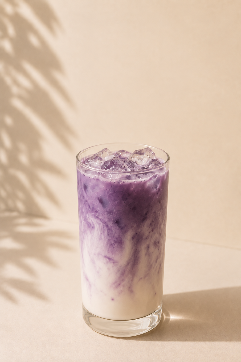 Iced ube latte made with ube